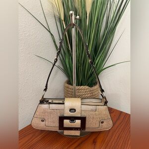VTG Y2K Guess Small Baguette ivory Shoulder Bag